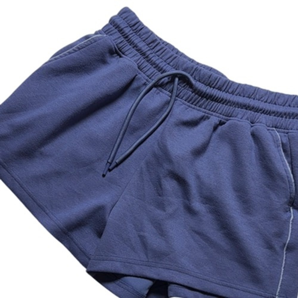 Amazon Unisex Sweat Shorts S Elastic Waist Black/Blue